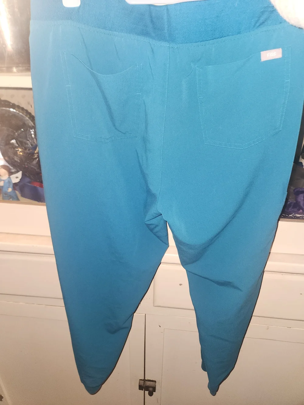 Figs Men's Teal Drawstring Scrub with Zip Cargo Pocket